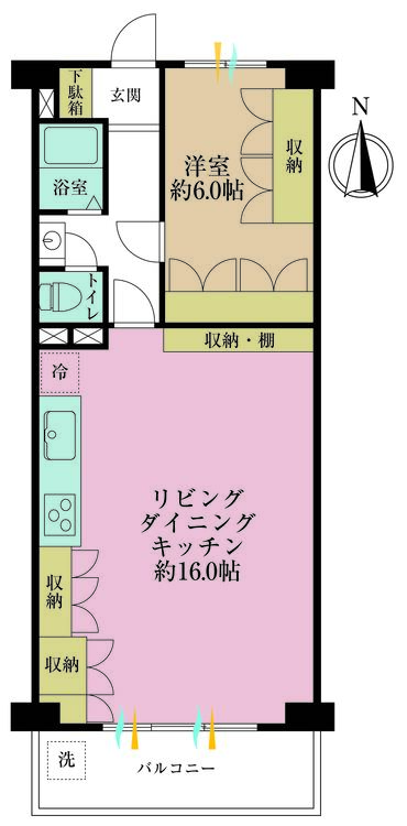 その他 1LDK、専有面積45.02m2