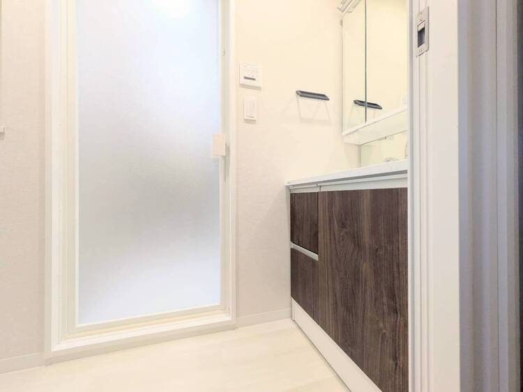 洗面 十分な広さの脱衣所。