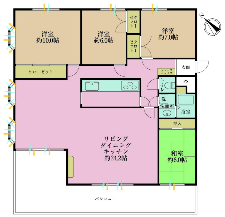 その他 4LDK、専有面積124.83m2、バルコニー面積15.3m2