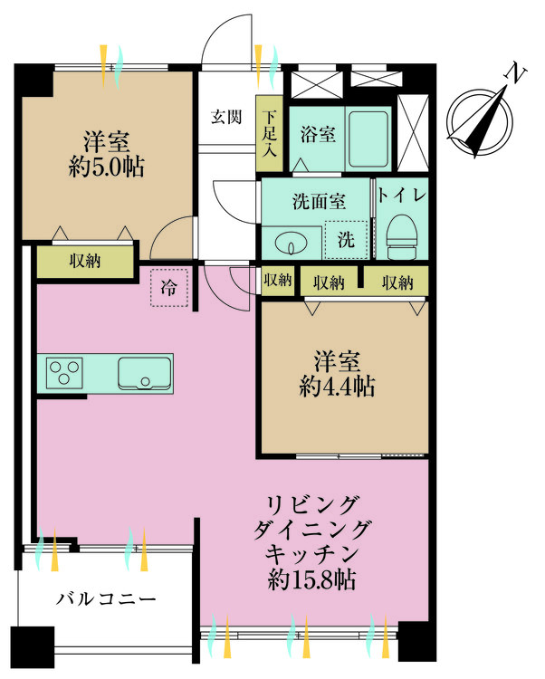 その他 2LDK、専有面積59.22m2