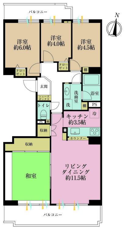 その他 4LDK、専有面積86.18m2、バルコニー面積18.1m2