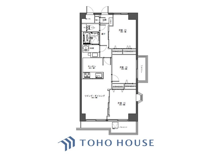 間取り 【house the light is illuminat】採光と風　家事導線も比較的良好で、風通しの良さで過ごしやすい麗(うら)らかな気分にさせてくれるリビング