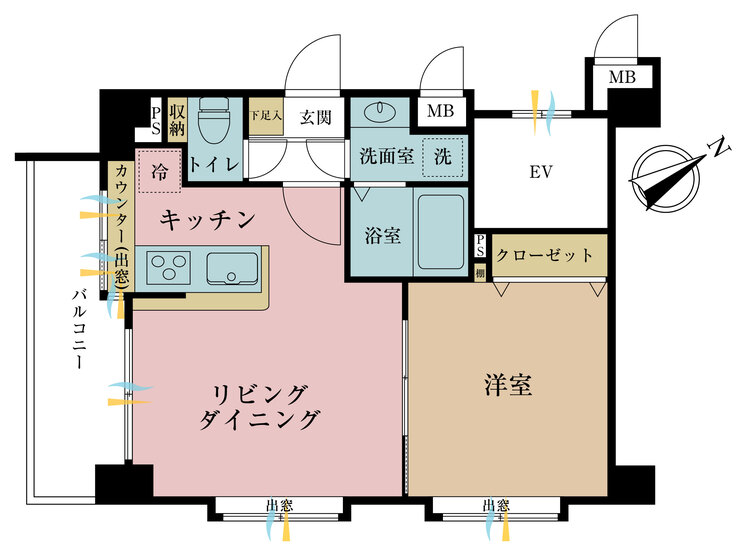 その他 1LDK、専有面積36.16m2、バルコニー面積3.05m2