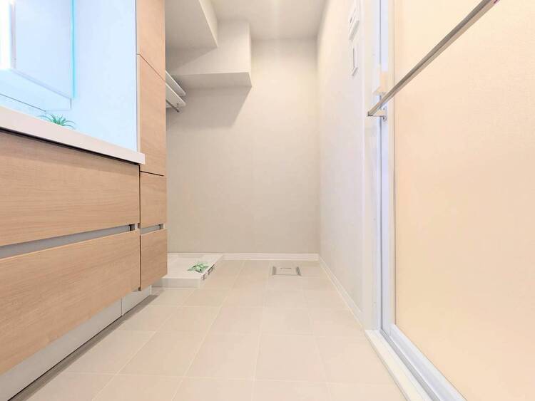 洗面 十分な広さの脱衣所。