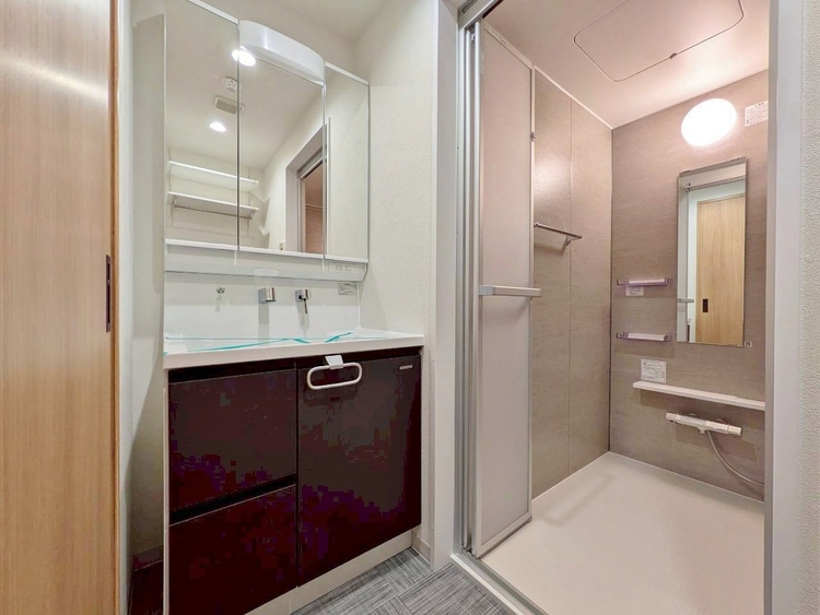 洗面 清潔感と心地よさを重視した、上質感漂うパウダールーム。