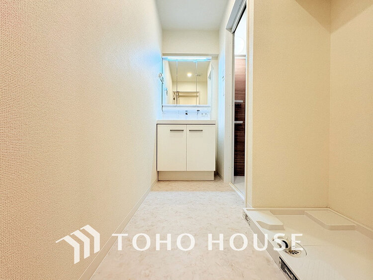 洗面 清潔感のある脱衣場