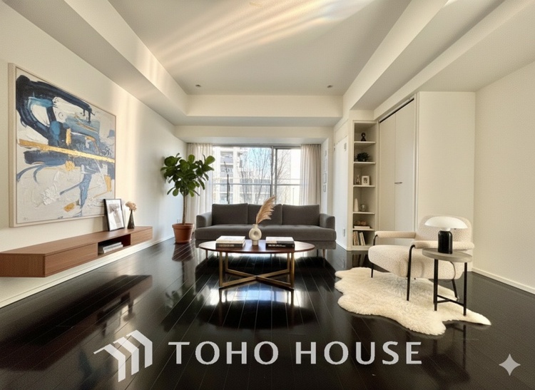 内装 ＊配置してある家具や小物はCGによるイメージ画像です。忙しい朝でも、しっかり家族が揃って食事をして頂けるゆとりある大きさのダイニングスペース。