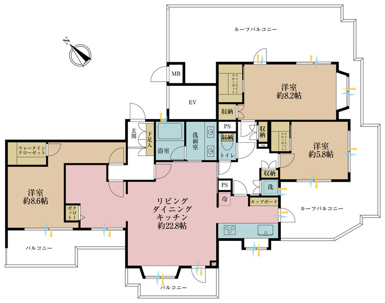 その他 3LDK、専有面積105.74m2