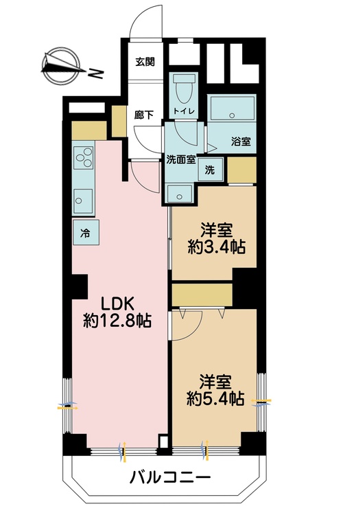 その他 2LDK、専有面積50.25m2、バルコニー面積5.75m2