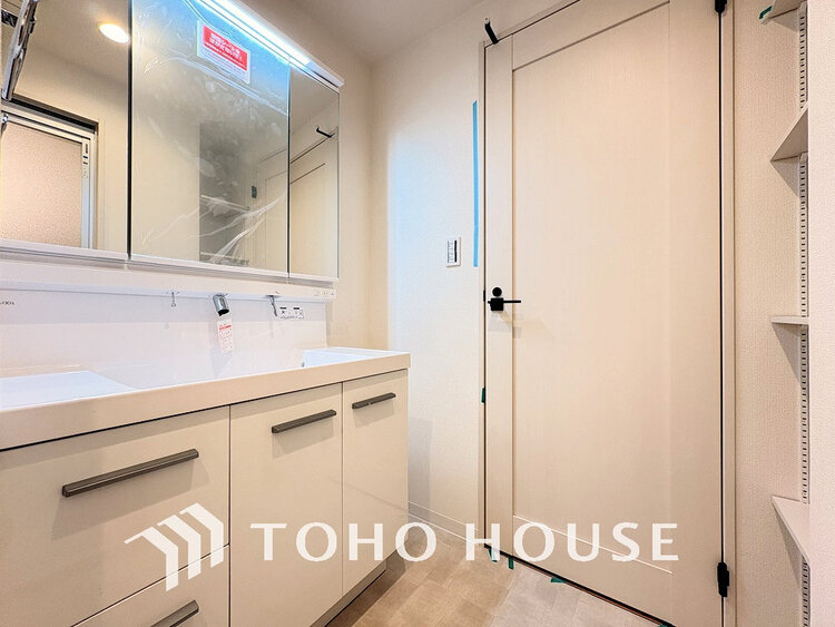 洗面 清潔感のある脱衣場