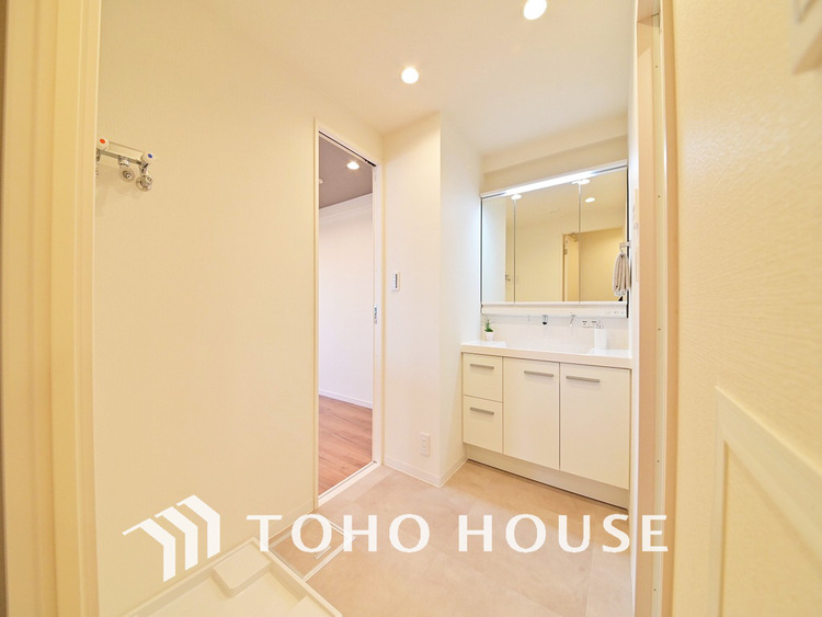 洗面 清潔感のある洗面室