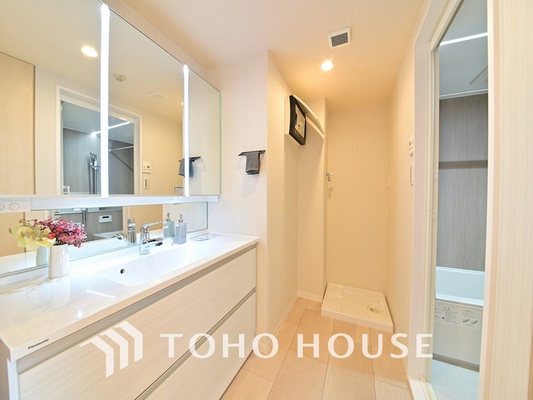 洗面 清潔感のある洗面室