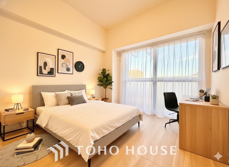 内装 ＊配置してある家具や小物はCGによるイメージ画像です。寝室は一日の疲れを癒す大切な空間。快適で落ち着けるおすすめの間取りです。