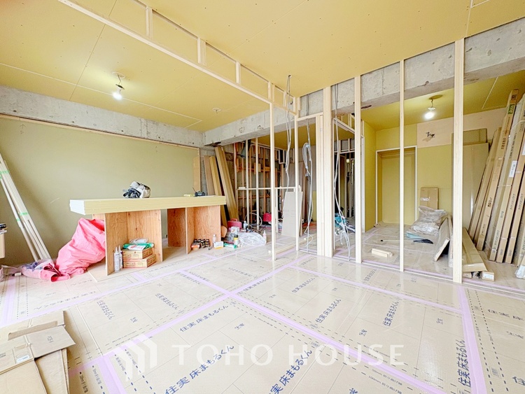 内装 スケルトンリノベーション（内装・設備・配管などをすべて解体し、間取りを含めて一から作り直す大規模なリノベーション）実施中！2026年1月末完成予定