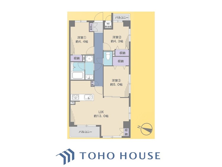 間取り 【house the light is illuminat】採光と風　家事導線も比較的良好で、風通しの良さで過ごしやすい麗(うら)らかな気分にさせてくれるリビング