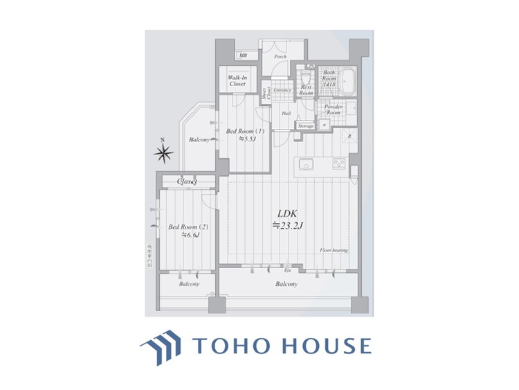 間取り 暮らし続けることで、住まいの意味を問いかける。団欒を育むスペースは通風・日当たり良好で、窓を開けるとすこやかな風が吹き抜けます。