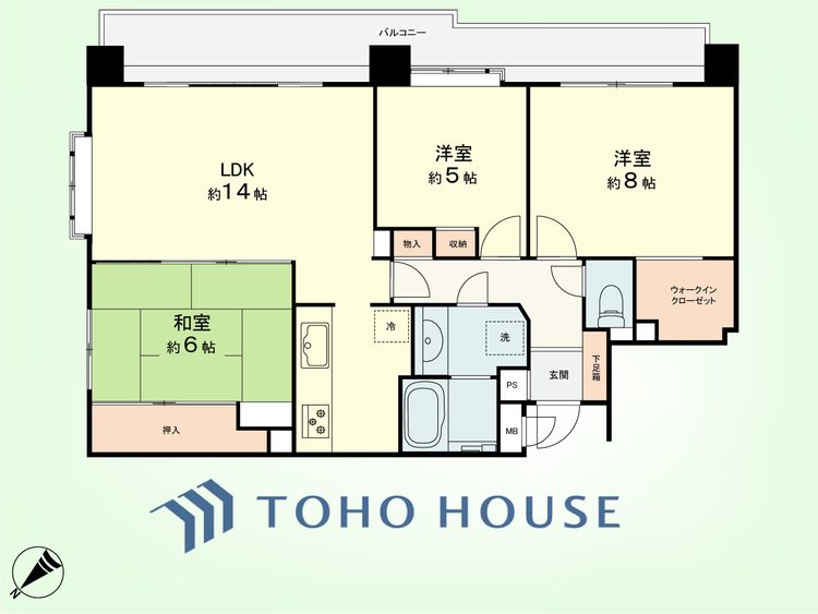 間取り 3LDK　専有面積69.80平米