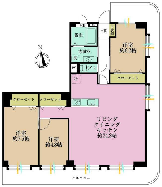 その他 3LDK、価格3990万円、専有面積93.23m2、バルコニー面積29.26m2
