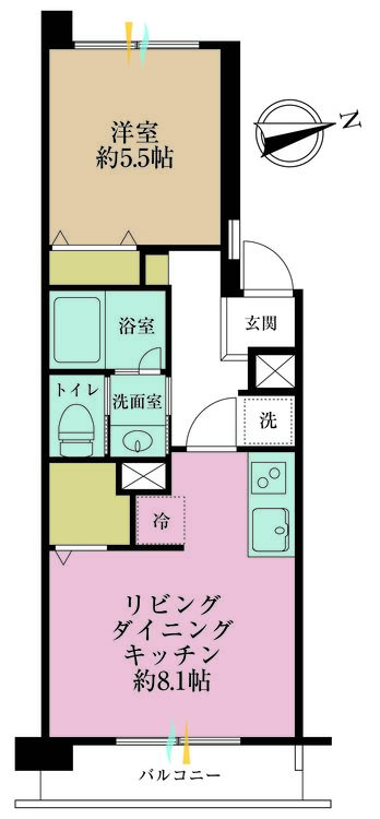 その他 1LDK、専有面積33.4m2、バルコニー面積3.33m2