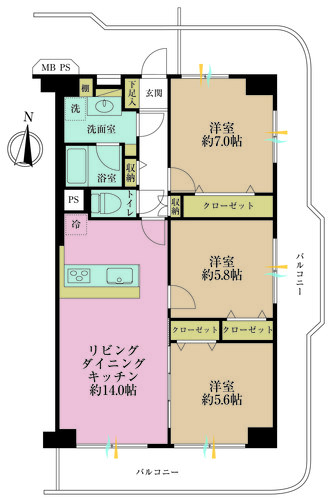 日商岩井用賀マンションの物件画像