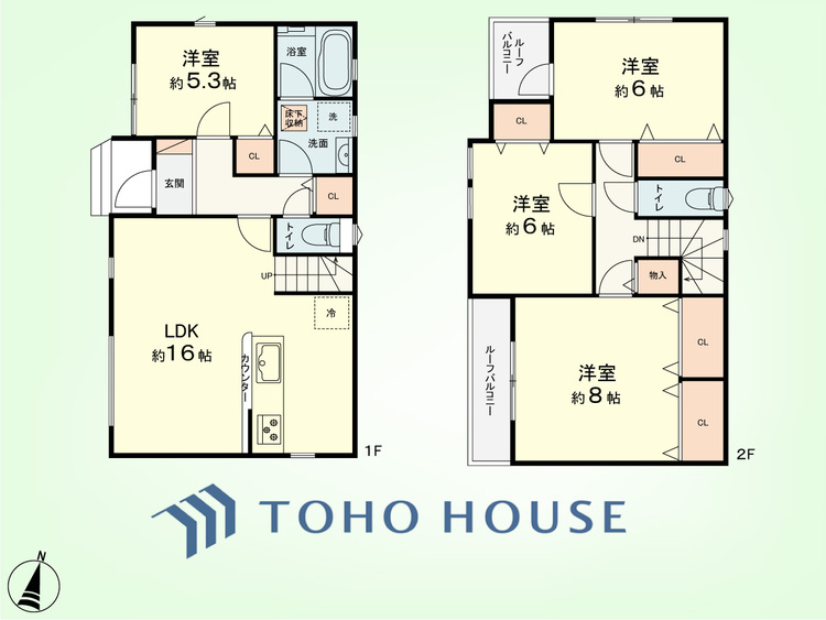 間取り 4LDK 土地面積100.07平米、建物面積99.36平米