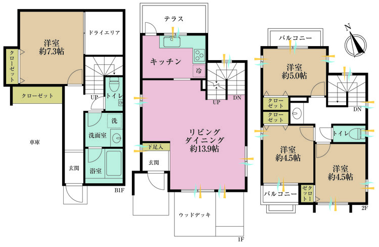 その他 4LDK、専有面積101.23m2、バルコニー面積4.19m2