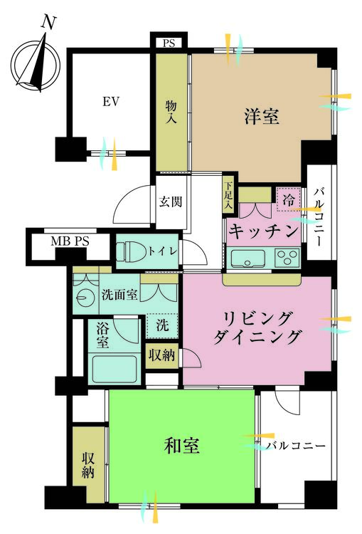 その他 2LDK、専有面積56.81m2