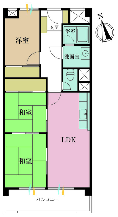 その他 3LDK、専有面積63.25m2、バルコニー面積8.25m2