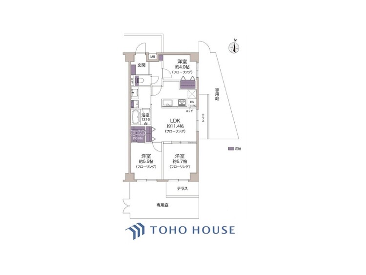間取り ◆居心地のいい暮らし◆には欠かせない眩い採光。ゆったりとした幅の窓からこの空間に降り注ぐ採光が絶えない。明るいリビングこそ居心地のいい暮らしが待っているのだと思う。
