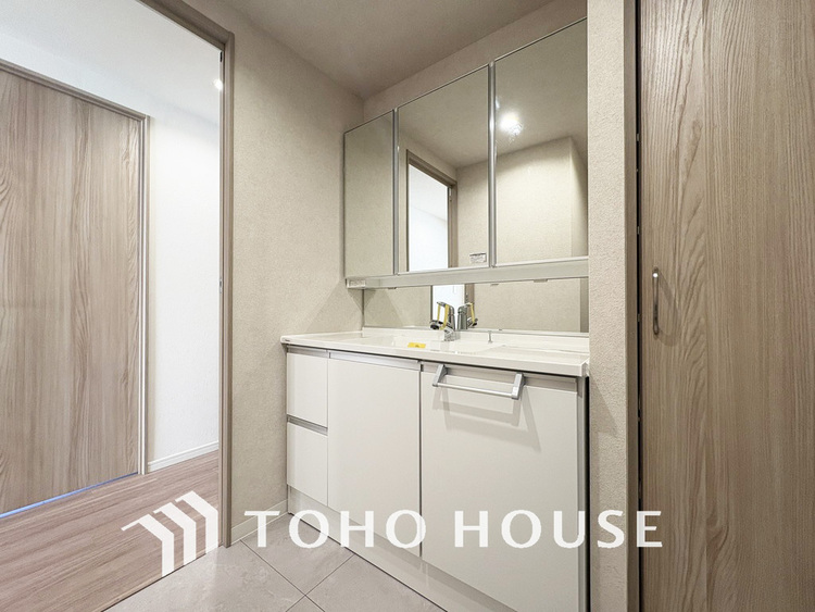 洗面 清潔感のある洗面室