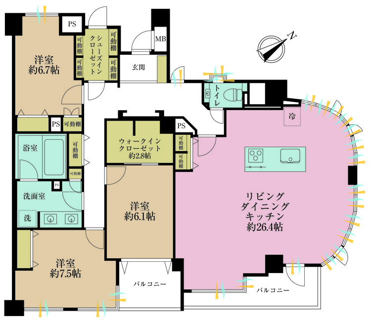 その他 3LDK、専有面積115.43m2