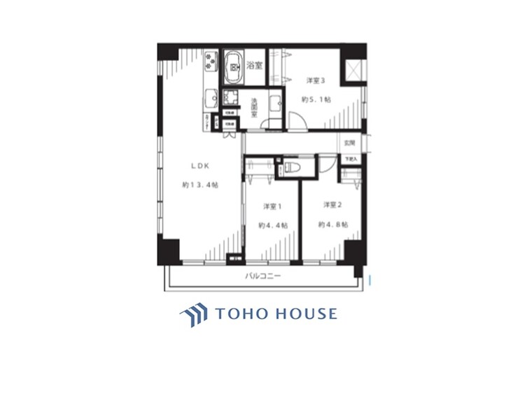 間取り ◆居心地のいい暮らし◆には欠かせない眩い採光。ゆったりとした幅の窓からこの空間に降り注ぐ採光が絶えない。明るいリビングこそ居心地のいい暮らしが待っているのだと思う。