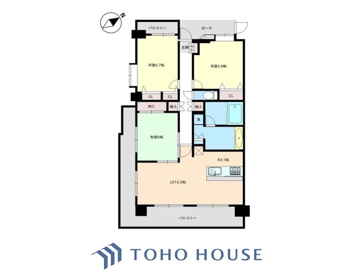 間取り 【house the light is illuminat】採光と風　家事導線も比較的良好で、風通しの良さで過ごしやすい麗(うら)らかな気分にさせてくれるリビング
