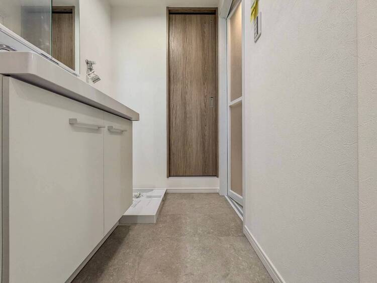 洗面 十分な広さの脱衣所。