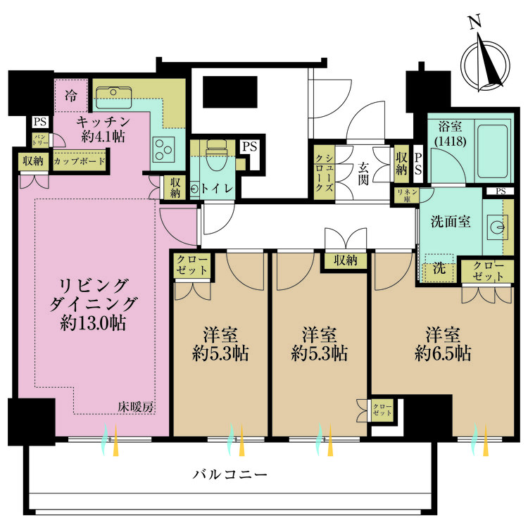 その他 3LDK、専有面積79.14m2、バルコニー面積14.91m2