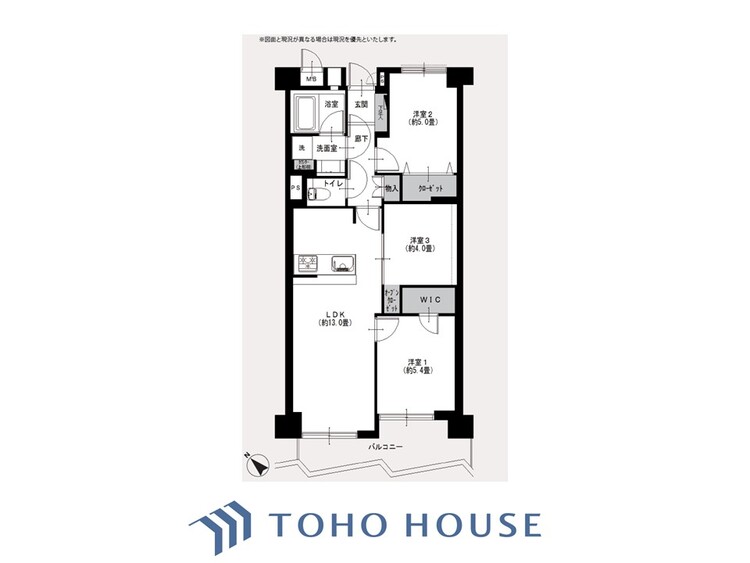 間取り 【house the light is illuminat】採光と風　家事導線も比較的良好で、風通しの良さで過ごしやすい麗(うら)らかな気分にさせてくれるリビング