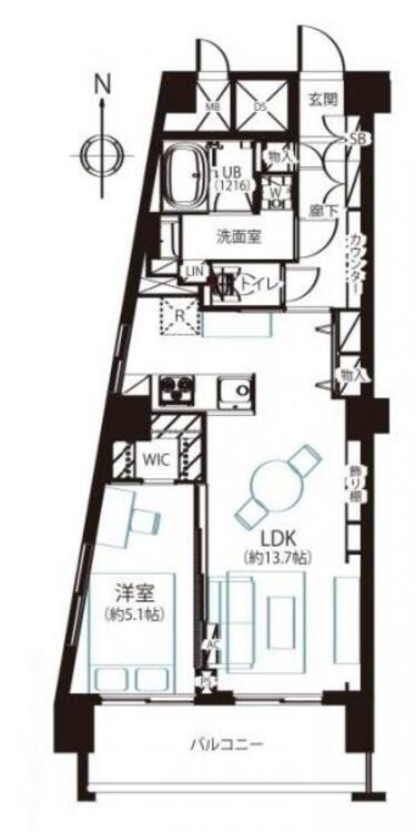 間取り 間取図　1LDK