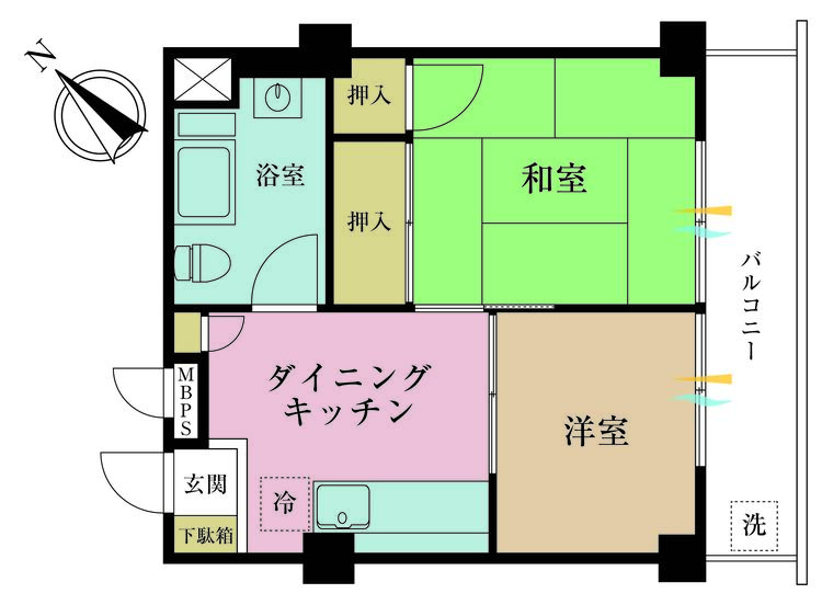 その他 2DK、専有面積31.6m2、バルコニー面積5.77m2