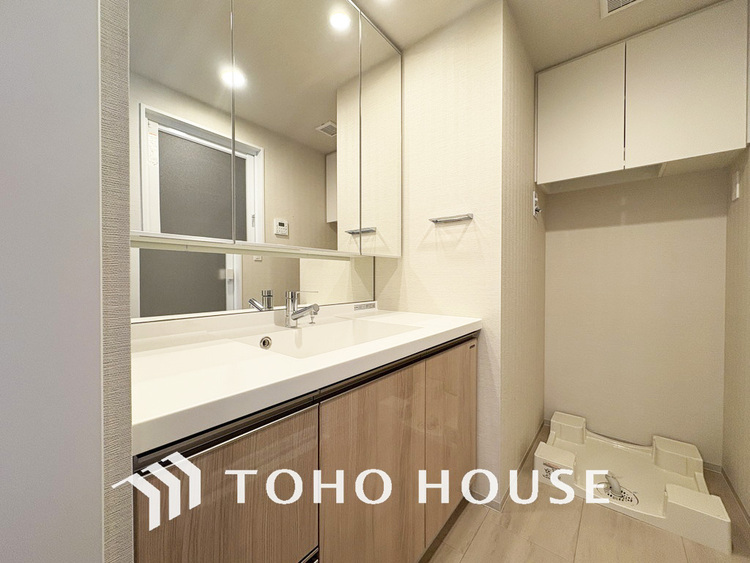 洗面 清潔感のある洗面室