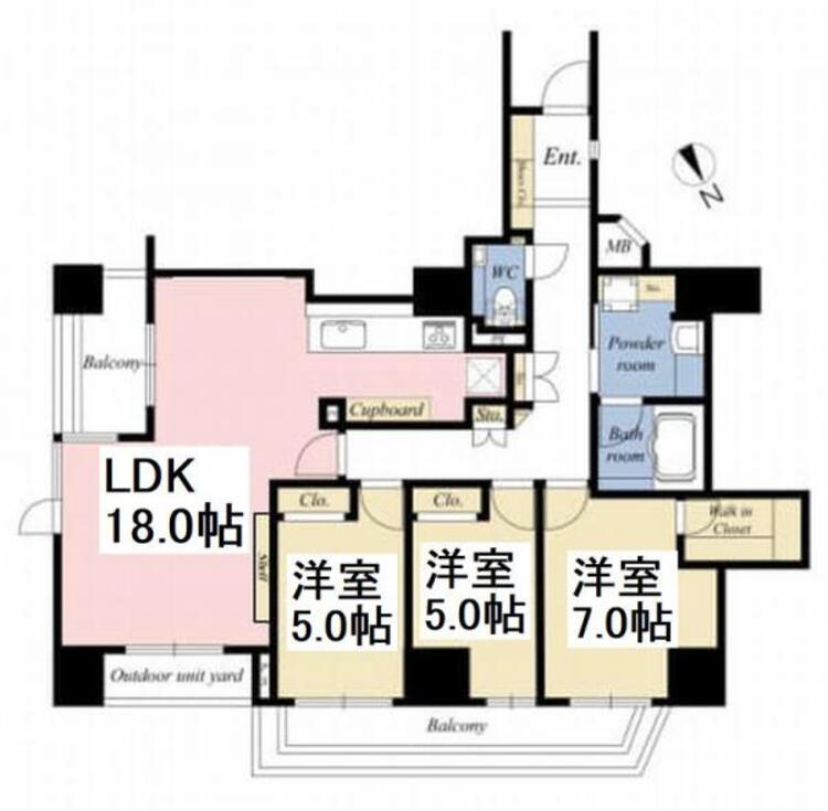 間取り 間取図(3LDK＋WIC)