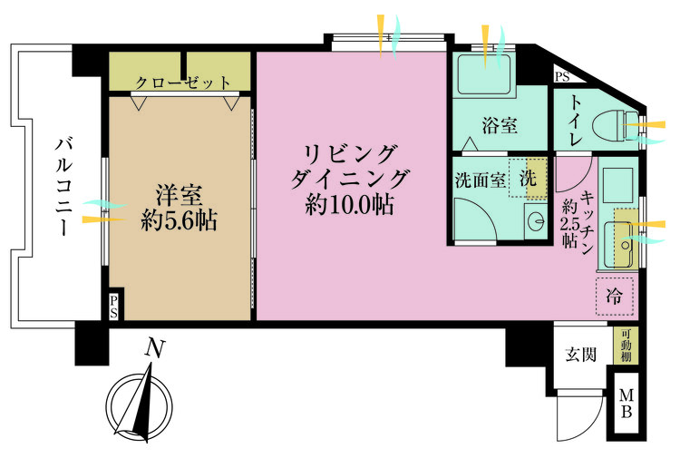 その他 1LDK、専有面積39.87m2、バルコニー面積6.72m2