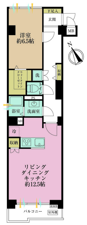 その他 1LDK、専有面積57.75m2、バルコニー面積4.7m2
