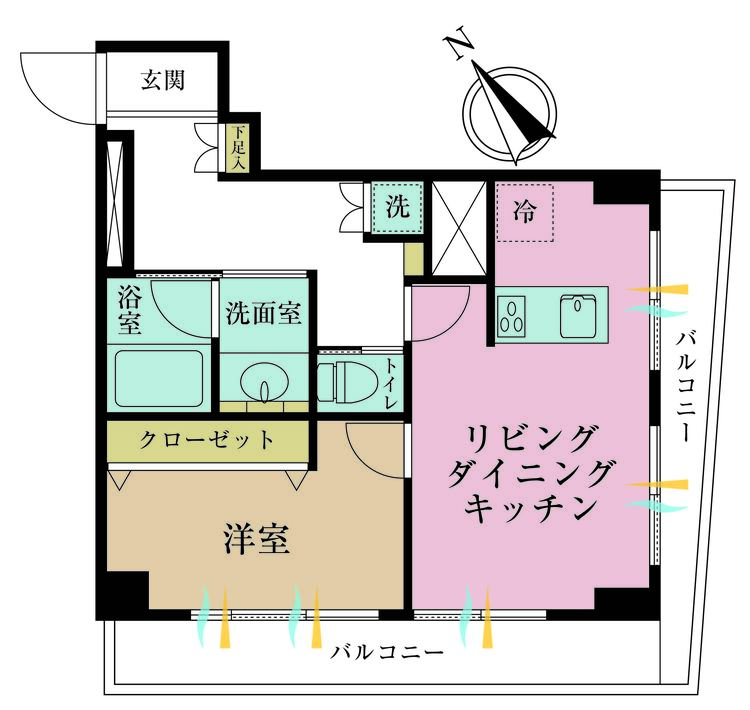 その他 1LDK、専有面積41.53m2、バルコニー面積11.12m2