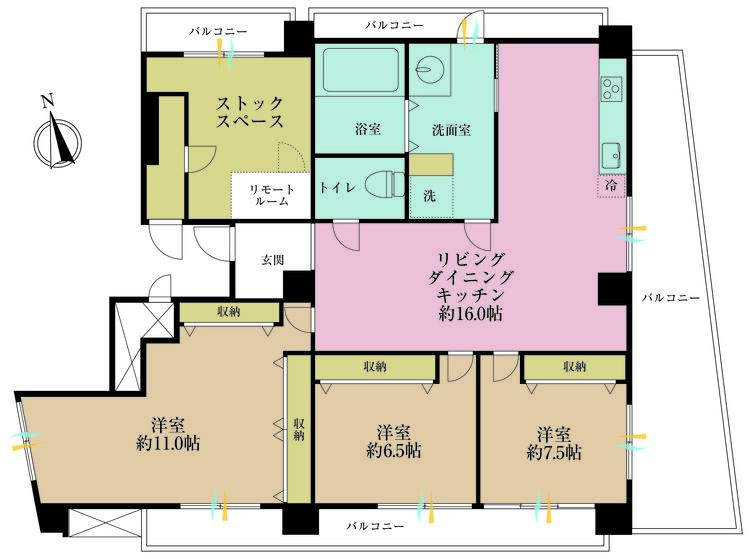 その他 3LDK+S（納戸）、専有面積102.79m2、バルコニー面積13.9m2