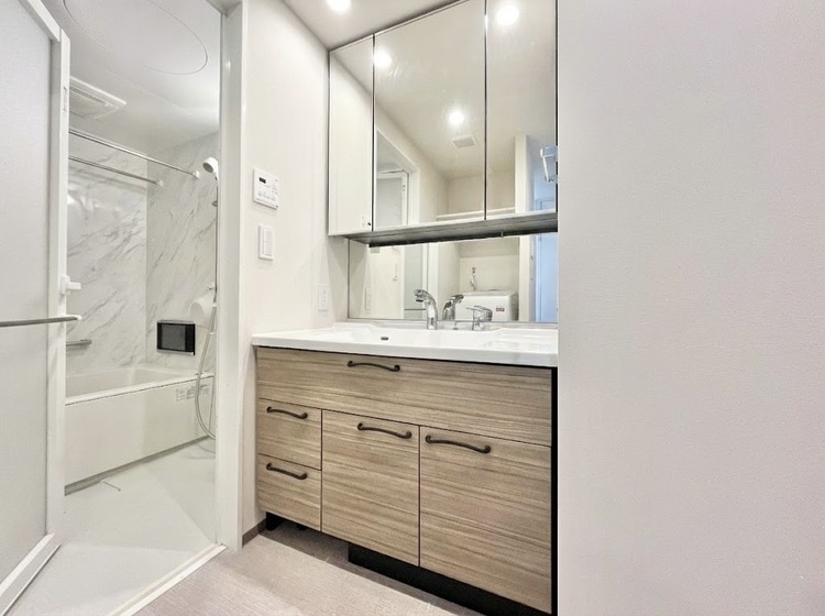 洗面 （ＣＧ加工写真）何かと物が増える場所だからこそ、スッキリと見映えの良い空間に。