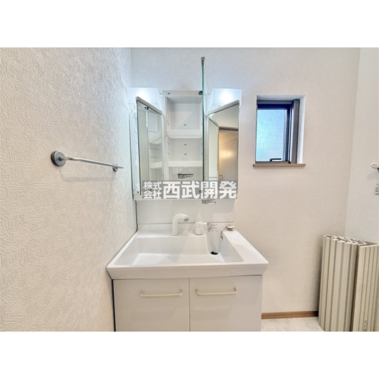 洗面 三面鏡、ハンドシャワー付きの洗面化粧台でラクラク朝シャン