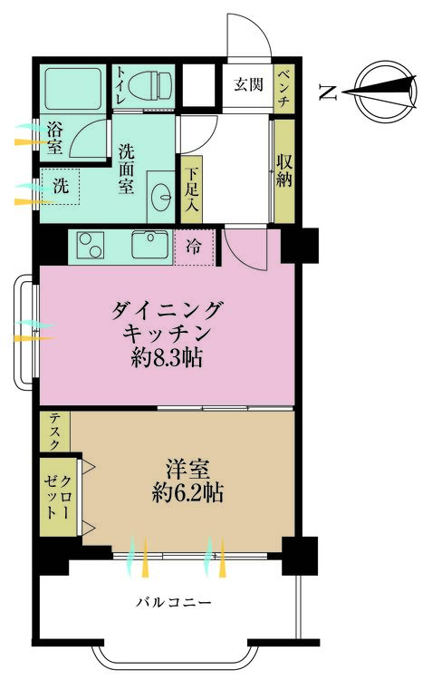 その他 1DK、専有面積38.2m2、バルコニー面積5.77m2