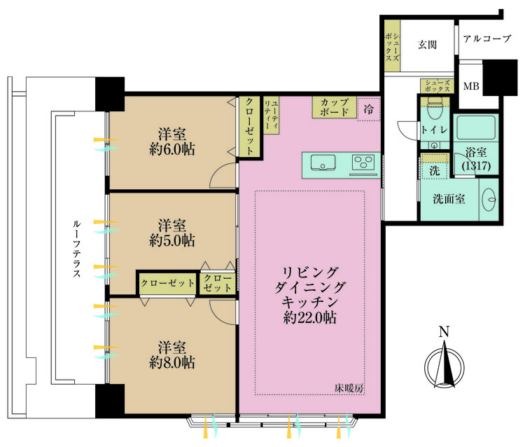 その他 3LDK、専有面積85.81m2
