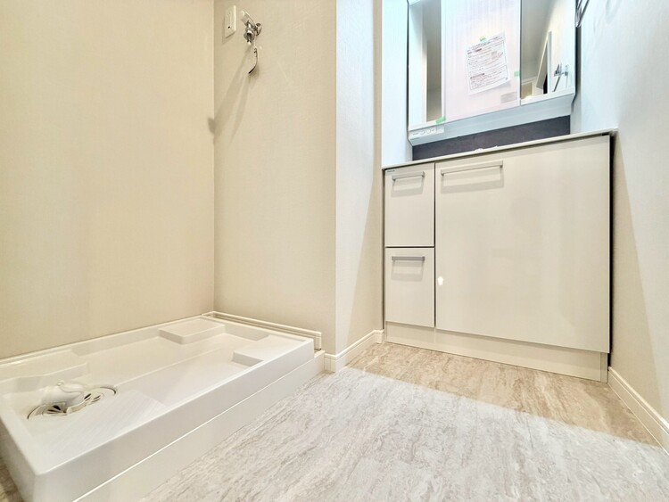 洗面 十分な広さの脱衣所。