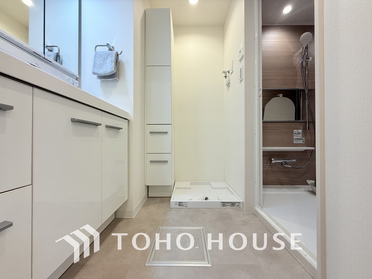 洗面 清潔感のある洗面室